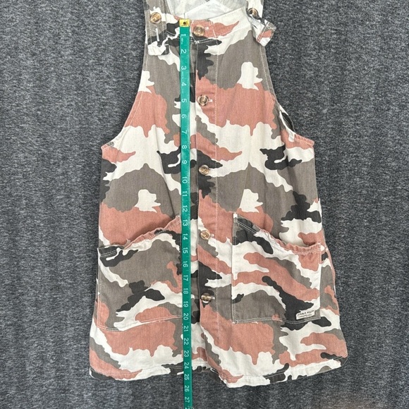 Zara kids, pink and tan gray camo camouflage overalls dress 13-14 - Picture 10 of 13